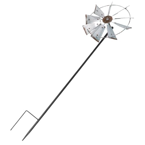 Kisangel Mulino Vento da Giardino in Metallo da Decorazione Esterna Rotante per Prato e Cortile Scultura Ornamentale Resistente per Balcone e Giardino