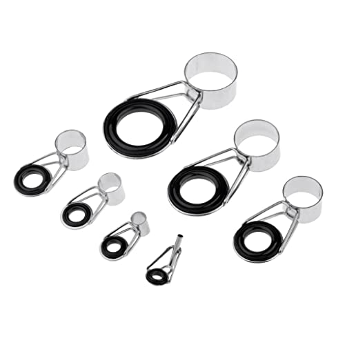 7 Pcs Ensemble Bague de Guidage Canne à en Acier et Anneau Oculaire Céramique - Pièce de Rechange