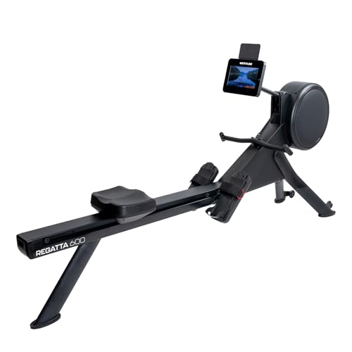 KETTLER Regatta 600 Rudergerät – Hybrid-Widerstand (Luft + Magnet), 24 Stufen, Touchscreen-Display mit Apps & virtuellen Ruderstrecken, klappbar, bis 150 kg, für Zuhause & semiprofessionellen Einsatz