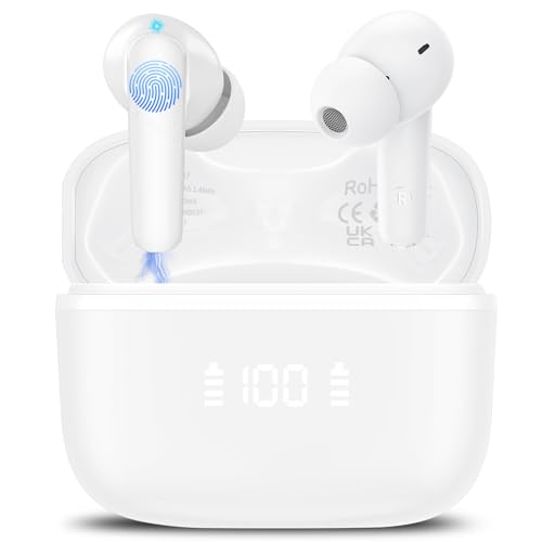 Ecouteurs Wireless Bluetooth 5.4 HiFi 48H IPX7 Blanc