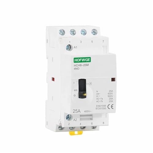 Contacteur modulaire 4P 40A 220V DIN Rail domestique avec interrupteur manuel - 6