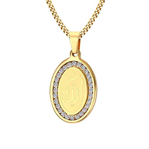 Colgante de cadena HHRLCHX para hombre de acero inoxidable con circonita de 24 pulgadas