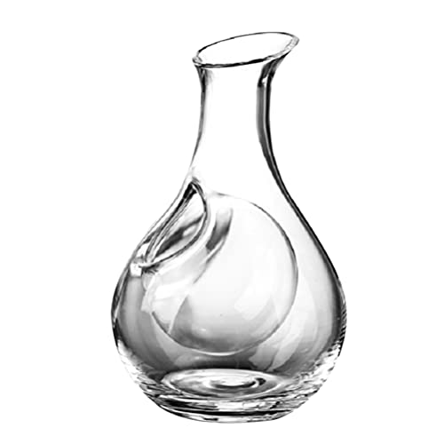 1pc Ice Jug Sake Liquor Decanter Glass Decanter Serving Dishes Glass Serving Wine Breather Vase Japanese Drink Inclined Mouth Handle Container Lead-