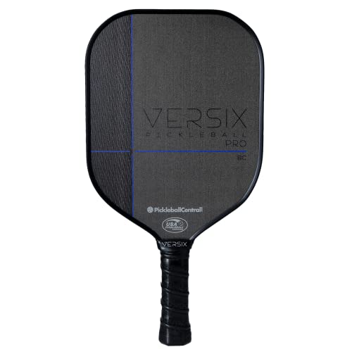VERSIX Pro 6C Carbon Control Textured Pickleball Paddle, Widebody Shape, Carbon Fiber Face, Weight 7.8 – 8.2oz.(Midweight), 15mm Thick Polypropylene Core, 4 1/8