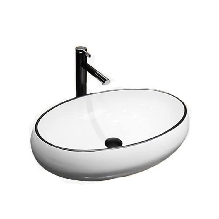 Lavabo de salle de bain compact en céramique blanche pour éliminer les éclaboussures