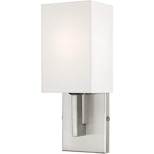 Image of Livex Lighting 51101-91 Transitional One Light Wall Sconce from Hollborn Collection in Pwt, Nckl, B /S, Slvr. Finish, Brushed Nickel