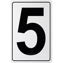 Kichwit Metal House Numbers Address Sign Reflective Aluminum Mailbox Number, 10 x 7 Inches, Number 5