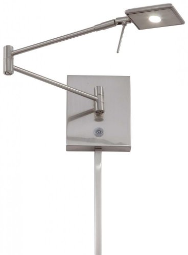 George Kovacs P4328-084, Georges Reading Room, 1 Light Led Swing Arm Wall Lamp, Brushed Nickel #TOP14