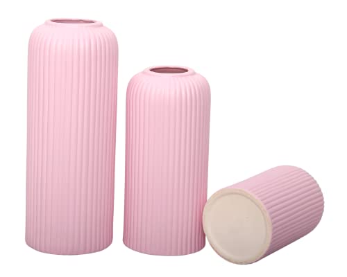 Image of KREATIVE ART'S Pink Flower Vase for Home Decoration, Ceramic Vases for Home Decor, Home Decor Items for Living Room, (Pink Vases -Set of 3 pcs)