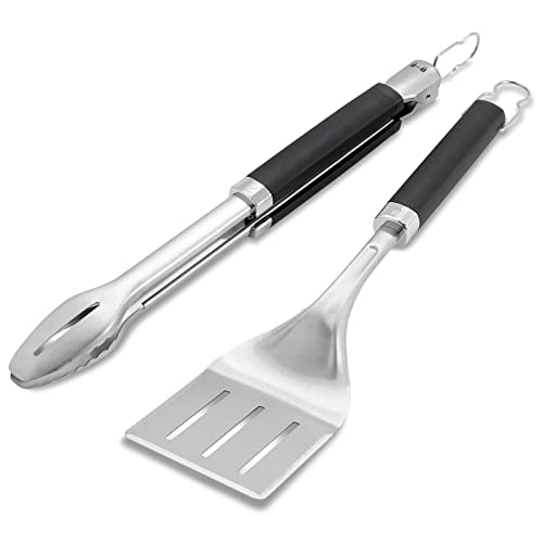 Weber Precision Tongs & Spatula Grilling Tool Set, Stainless Stee...