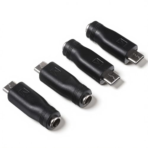 4 PCS Adaptador USB C a DC 5.5x2.1mm Negro miniatura 1