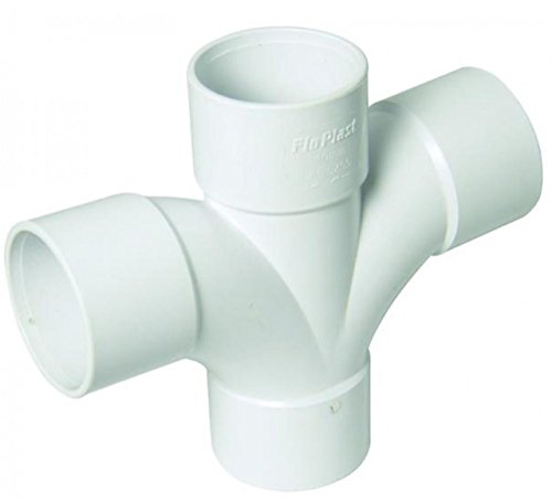 FLOPLAST Solvent White 92.5' Degree 40mm (43mm) Waste Cross Tee - Bag of 2