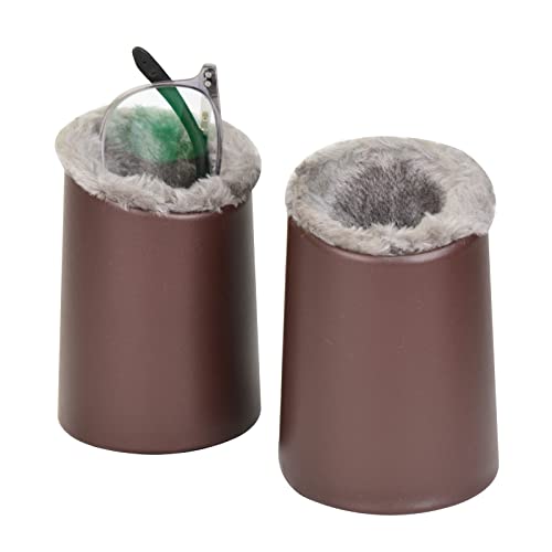 Image of Pack of 2 Plush Lined Eyeglasses Holder Stand Case Glasses Protective Holder for Desks or Nightstands