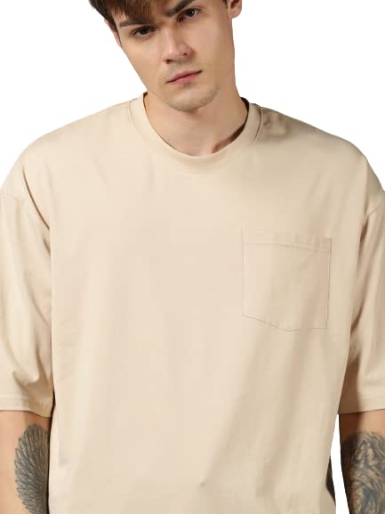 Image of URGEAR Men's Cotton Printed Drop Shoulder - Hip Hop - Down Shoulder- Baggy Loose fit- Stylish Oversized t Shirts for Men
