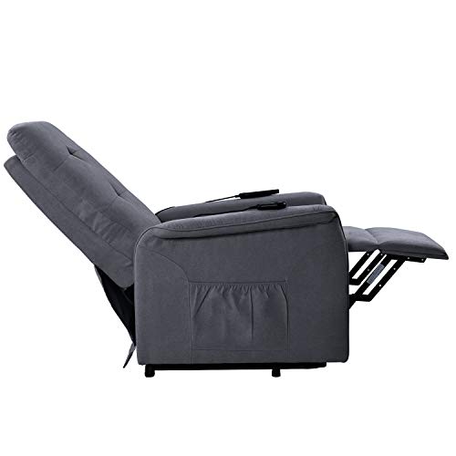 Voohek Power Lift Recliner Chair, With Adjustable Massage Function, For Elderly, Living Room, Ergonomic, Dark Gray #TOP4