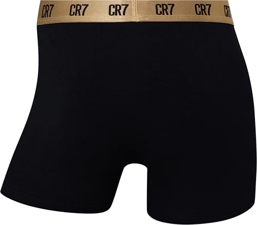 CR7 Underwear Cotton Blend Trunks (4 Pack) - Black/Gold, Cristiano Ronaldo Designed, Breathable Materials, Elastic Waistbands (US, Alpha, Large, Regular, Regular, Black/Gold)3
