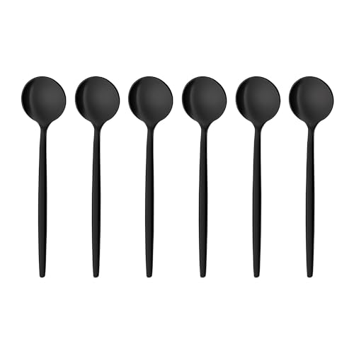 GRÄWE Kaffeelöffel Provence, schwarz, 6 Stück, spülmaschinengeeignet, Dessertlöffel, Kaffee Löffel aus Edelstahl, kleiner Löffel