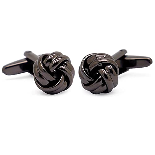 Honey Bear Herren Manschettenknöpfe Hochzeit Lieben Knoten Cufflinks Edelstahl,Schwarz,MEHRWEG (1 Paar Schwarz)