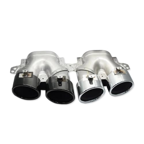 Punta escape cuádruple en acero inoxidable plata para Benz W205 acabado premium 5