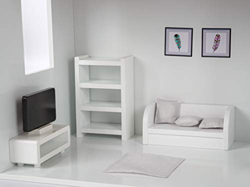 Green series Puppenhaus Holz Groß, Barbie Puppenhaus - Puppenhaus Holz Version mit mintgrünem Zubehör, 38 Zubehörteile… – Bild 8