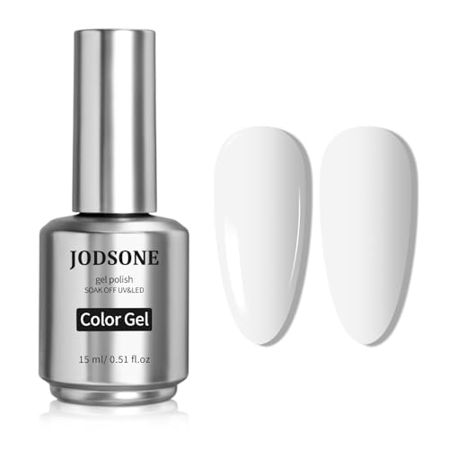 JODSONE 15 ml Smalto per unghie in gel bianco Soak Off LED Smalto per unghie Nail Art Manicure Salone Fai da te Casa Per ragazza