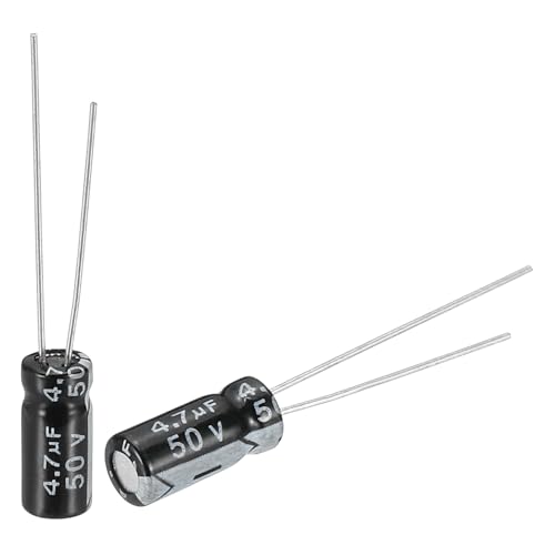 sourcing map 4.7uF 50V 5x11mm Electrolytic Capacitor, Radial Leads Aluminum Capacitors for TV, VCD, LCD Monitor, Speaker, 50Pcs