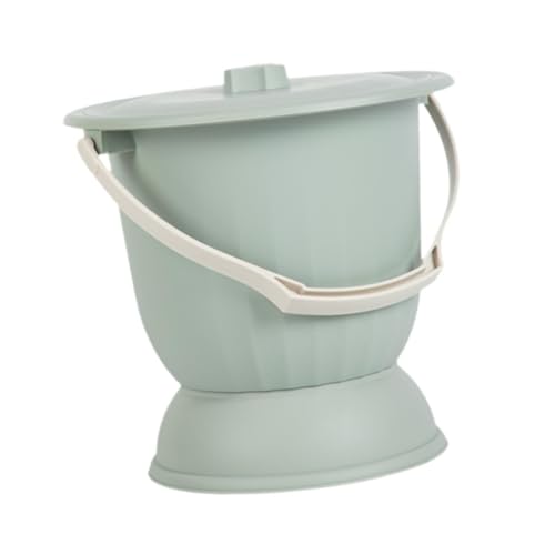 Bassin de lit seau de toilette de chevet crachoir avec couvercle pour malade vert