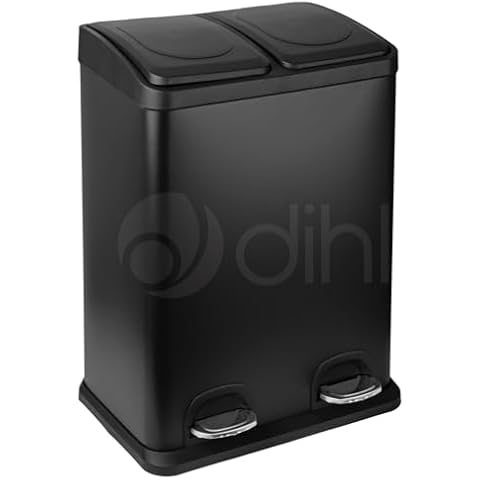 Dihl 40L Stainless Steel Dual Recycling Bin Cover