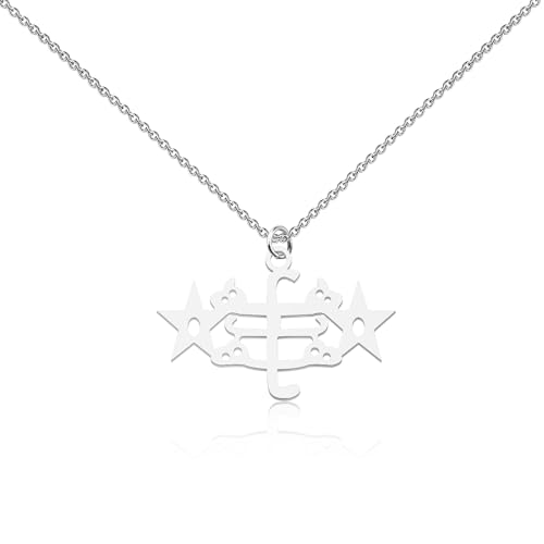 WUSUANED Bahai Symbol Necklace Religion Jewelry Bahai Faith Gift Nine Star Gift (Bahai Symbol Necklace)