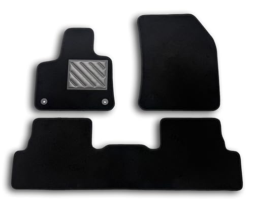 Tapis de Voiture sur Mesure pour Peugeot 3008 II (2016-), avec seuils de Porte en Caoutchouc renforcé et Boutons de Fixation