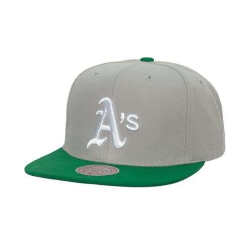 Mitchell & Ness Men's Gray Oakland Athletics Cooperstown Collection Away Snapback Hat