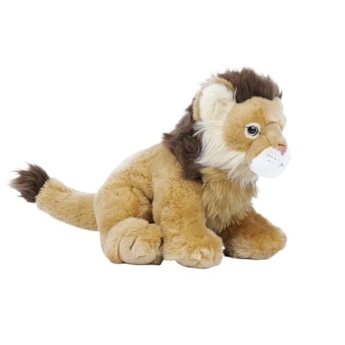 Peluche Roi Lion réaliste de 30cm en coton doux jaune pour enfant