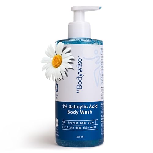 Be Bodywise Salicylic Acid Body Wash 375 ml Refreshing Showering Gel that Helps to Prevent Body Acne & Cleanse Skin Paraben and SLS free