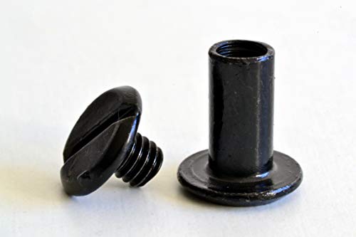 Buchschrauben schwarz / 5mm / Schraubnieten/Gürtelschrauben / 20 Stück (5mm)