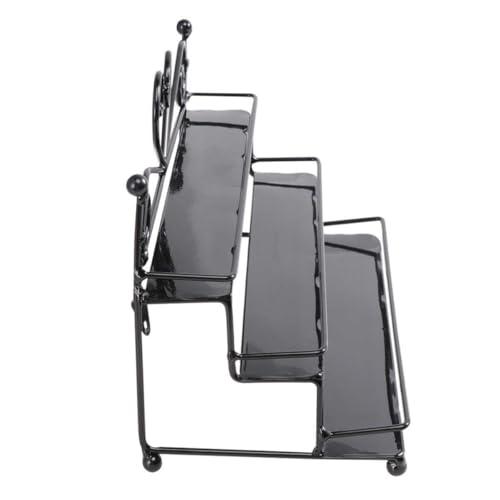 jojofuny 1pieza Estante de Esmalte de Uñas de Hierro Resistente Exhibidor de Tres para Organización de Cosméticos Soporte Decorativo para Salón y Uso Doméstico Color Negro Elegante