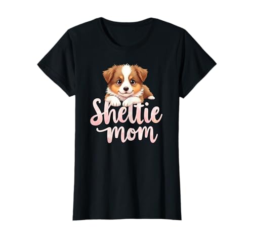 Sheltie Mom Dog Shetland Sheepdog Mama Lindo Cachorro Camiseta