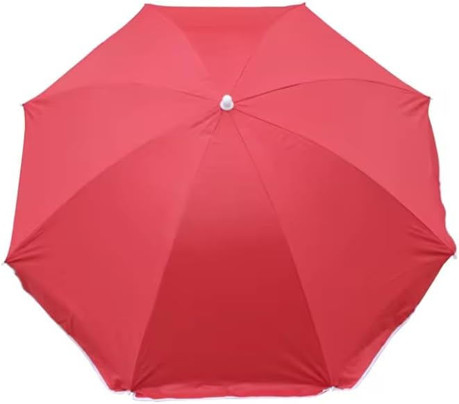 RAINPOPSON Garden Umbrella Outdoor Big Size 8Ft With Stand Patio Garden Umbrella (8Ft/48In) (Red)