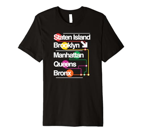 The Big Apple New York City Five Boroughs NYC Subway Map Premium T-Shirt
