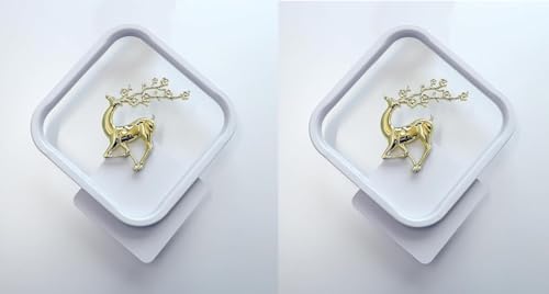 Image of Home Decore Led Fancy Wall Light,Night Lamp,Decorative Lamp,Wall Hanging Lights for Bedroom,Living Room,Color(Warm White+Natural White+Cold White).(white Squar Deer)(Pack of 2)