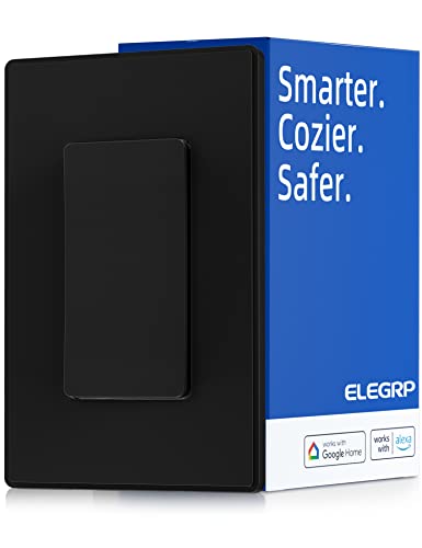 Elegrp SPN10 Smart Light Switch, 2.4Ghz Wi-Fi Light Switch Compatible With Alexa & Google Assistant cover