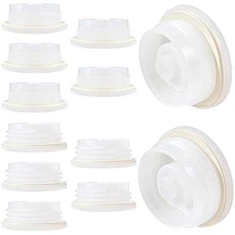 Impresa 5,1 cm Stopfenkappen mit 1,9 cm Knock Out - 12 Stück - enthält 6 feine und 6 grobe Gewindekappen mit Dichtung - perfekt für Polytrommeln mit 15, 30 und 55 Liter Cover