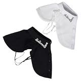 MAGICLULU Collares Falsos Desmontables para Mujer Gemas de Imitación, Tejido Cómodo y Diseño Elegante para Uso Casual Negocios, Pack de 2 Piezas en Color Blanco