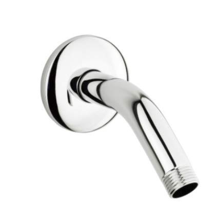 Duscharm 45° 1/2" AG/AG Edelstahl chrom poliert mit Ø 51 mm Abdeckrosette Cover