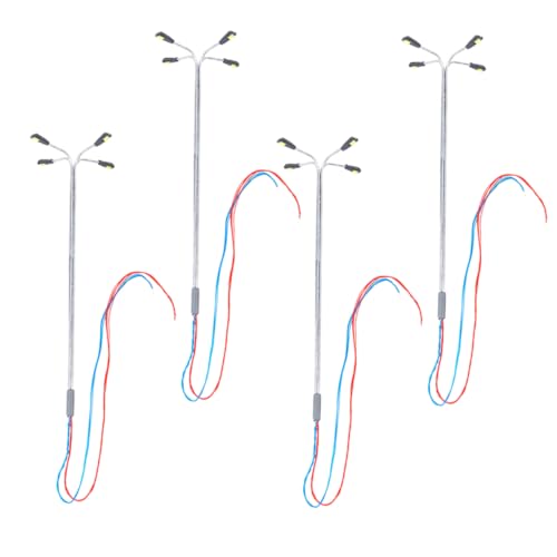 OSALADI 4Pcs Decorative Lamp LED Street Lights for Sand Table Garden Decor Durable Construction Warm Light for Decoration