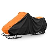 XYZCTEM スノーモービルカバー 防水 アウトドア プレミアム 300D オックスフォード Seld スキーカバー、BRP、Polaris、Arctic Cat、Yamaha、Kawasakiに対応 厚みのある防風バックル付き、長さ115インチ
