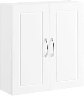 SoBuy Bathroom Cabinet Wall Cupboard Storage Cabinet Shelf Corner Wall-mounted Cabinet with Adjustable Shelf Space Saving for Bathroom