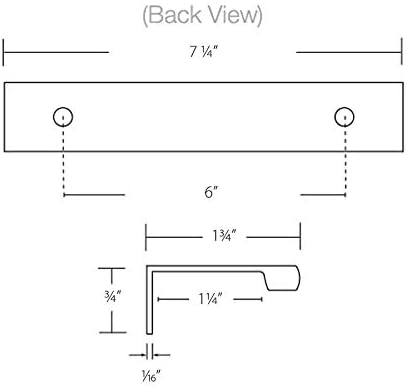 Emtek Cabinet Edge Pull Available in 7 Sizes and 6 Finishes - 87120US4 - (Center to Center 6") - Satin Brass (US4)