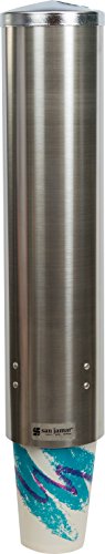 image for San Jamar Large Pull-Type Cup Dispenser 6-12 Oz. Flat Bottom Cups, 4.5