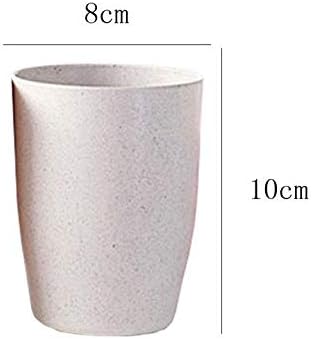 Miniatura 2 de Paquete de 5 vasos de paja de trigo irrompible reutilizable para beber saludable (12 onzas), color beige