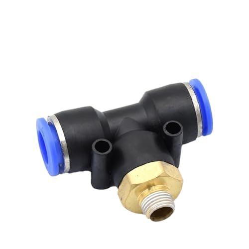 Conexión rápida en T de 8mm a rosca 1/4 macho para manguera neumática de aire 5